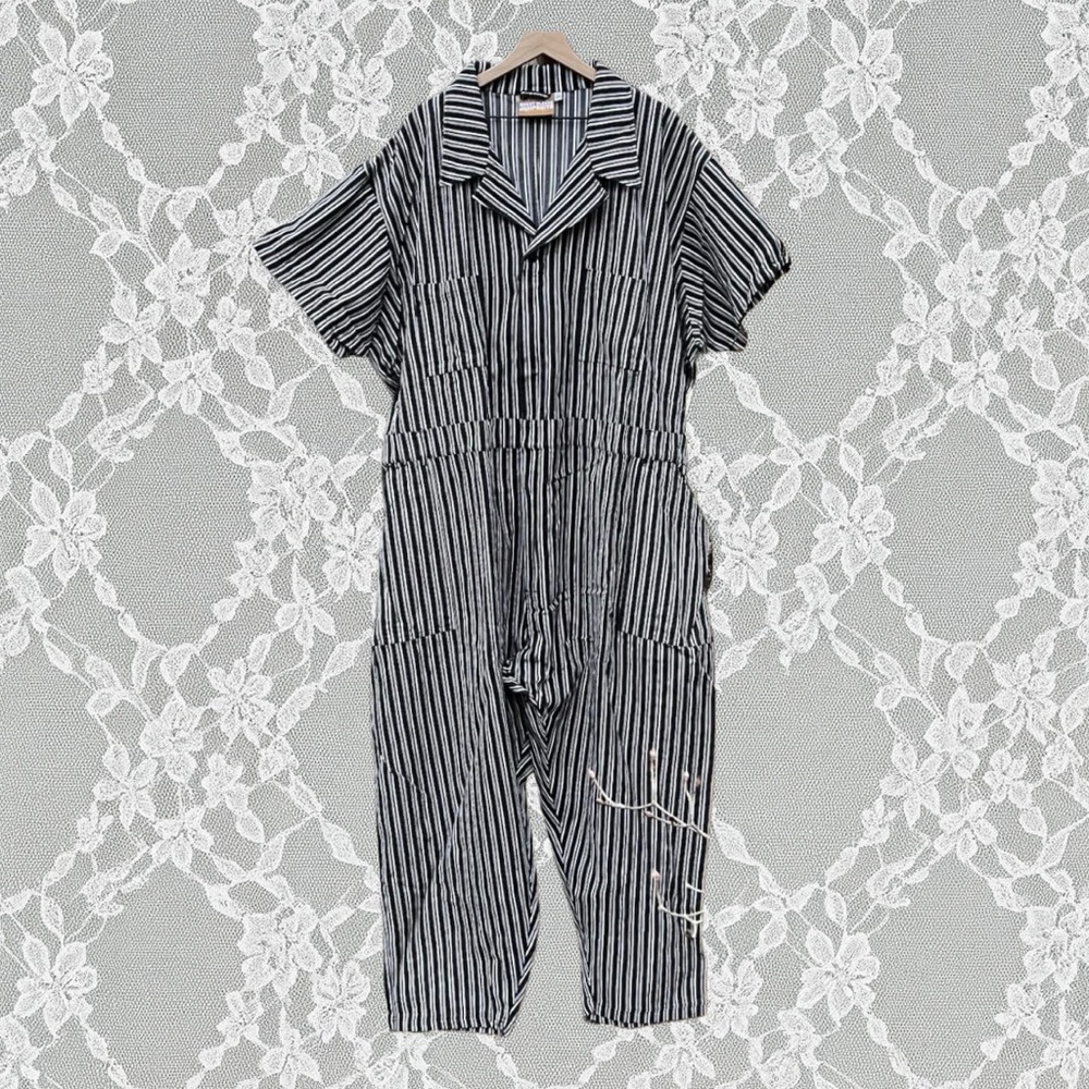 Big Bud Press Frontier Black Stripe Short Sleeve Jumpsuit Size 5XL
